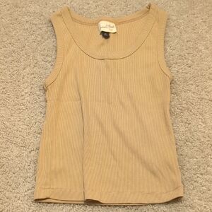 Goodthreads Women's Tan Ribbed Tank Top